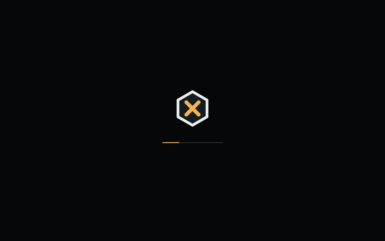 Halveo OS boot screen: the Halveo logo and its progress bar